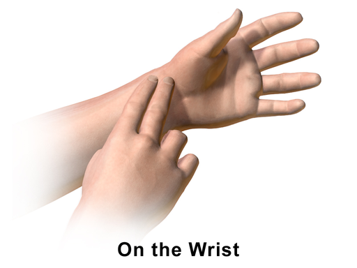 check pulse on wrist